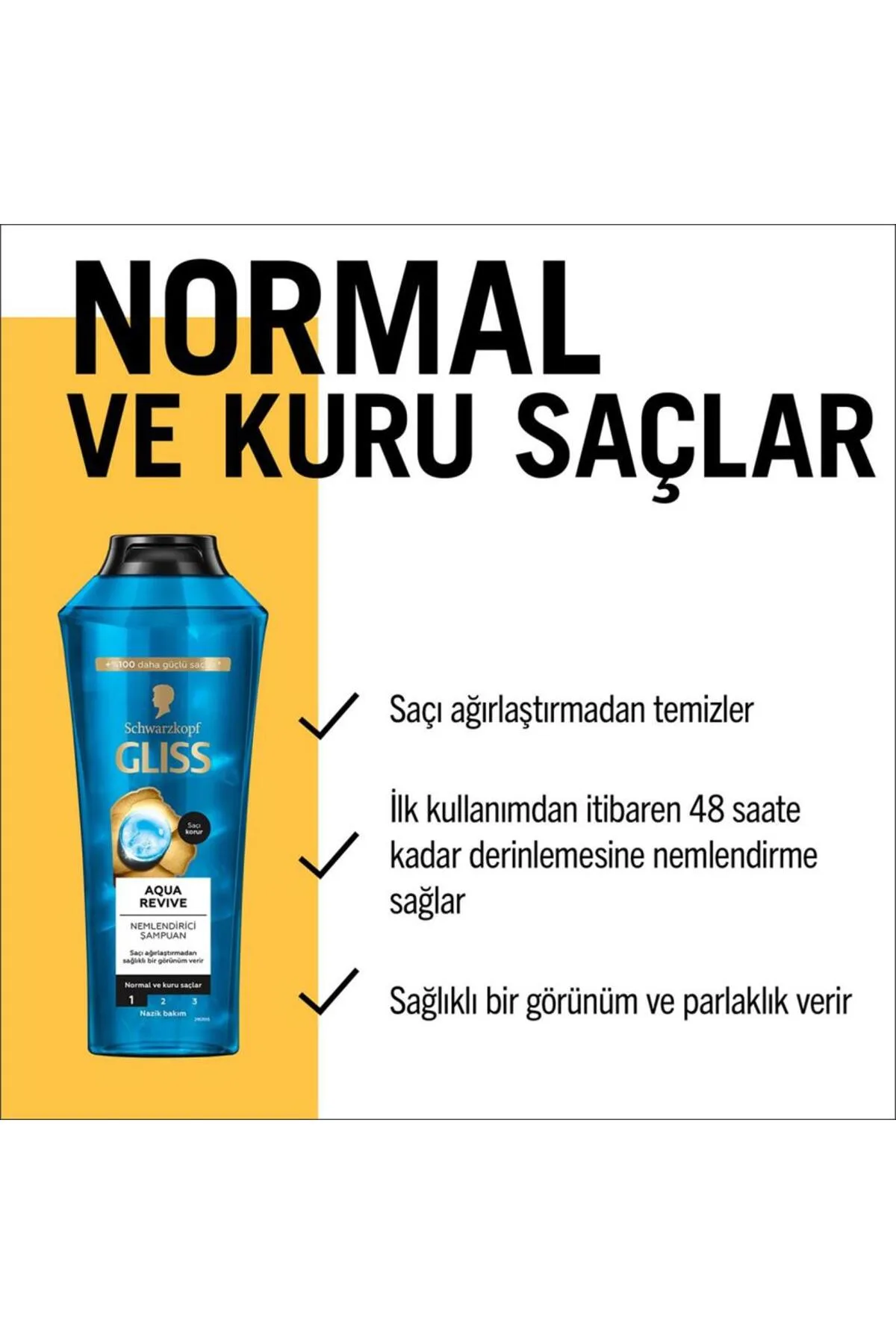 Gliss Aqua Revive Nemlendirici Şampuan Normal ve Kuru Saçlar 400 ml 2