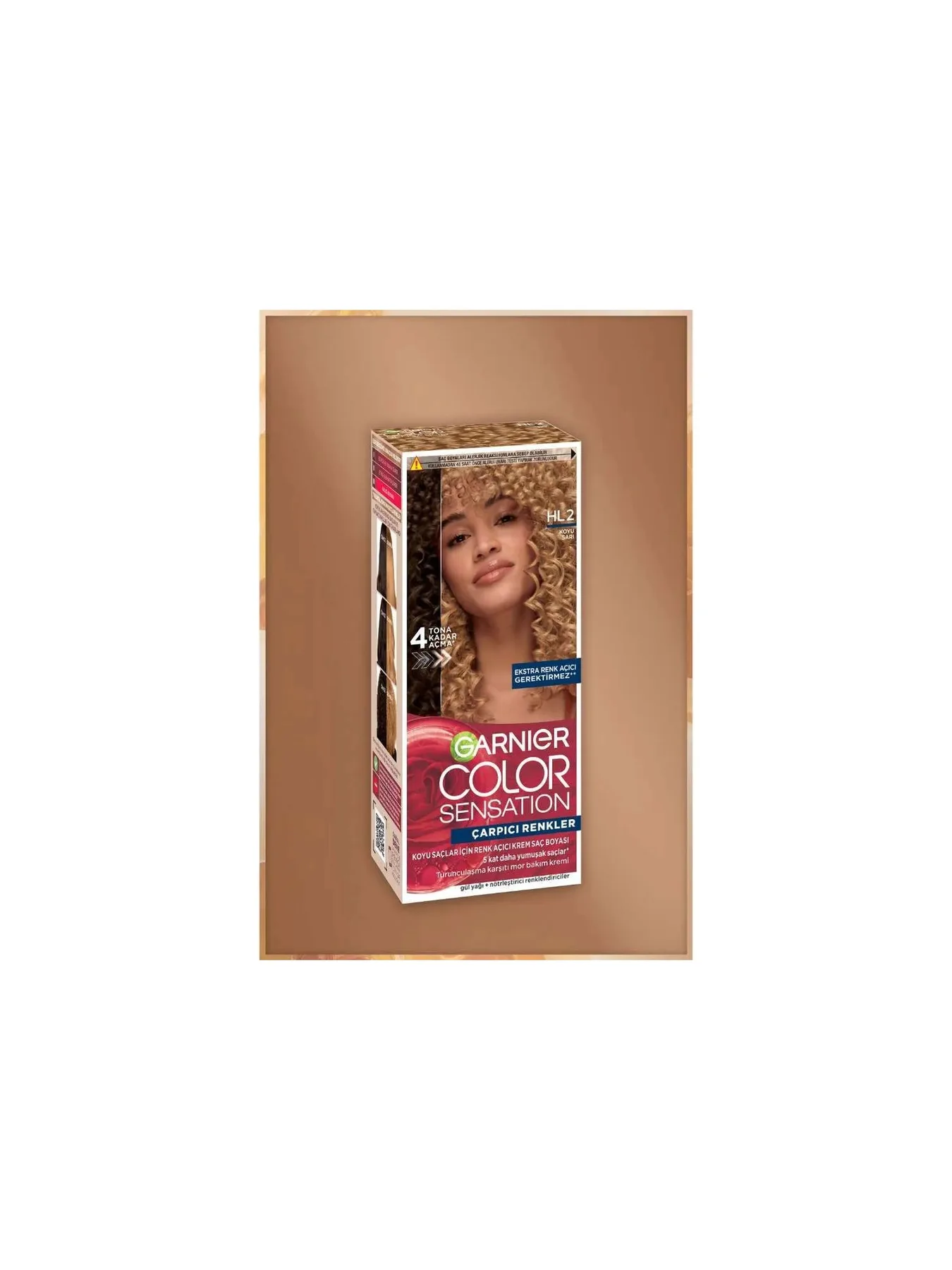 Garnier Color Sensation HL2 Koyu Sarı Koyu Saçlar için Renk Açıcı Krem Saç Boyası Yoğun Kalıcı Etki