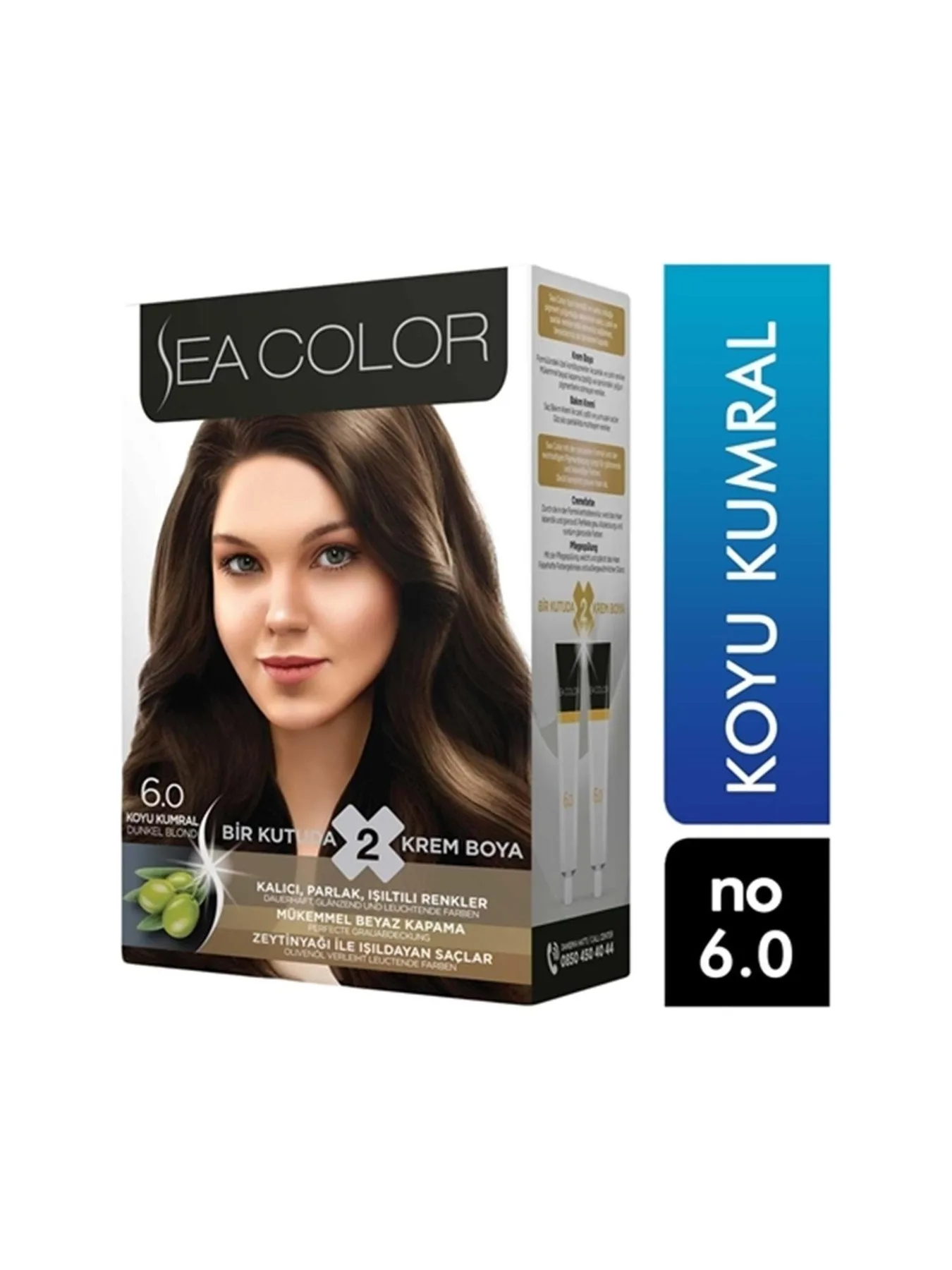 Sea Color 2li Krem Saç Boyası 6/0 Koyu Kumral 8698753382027