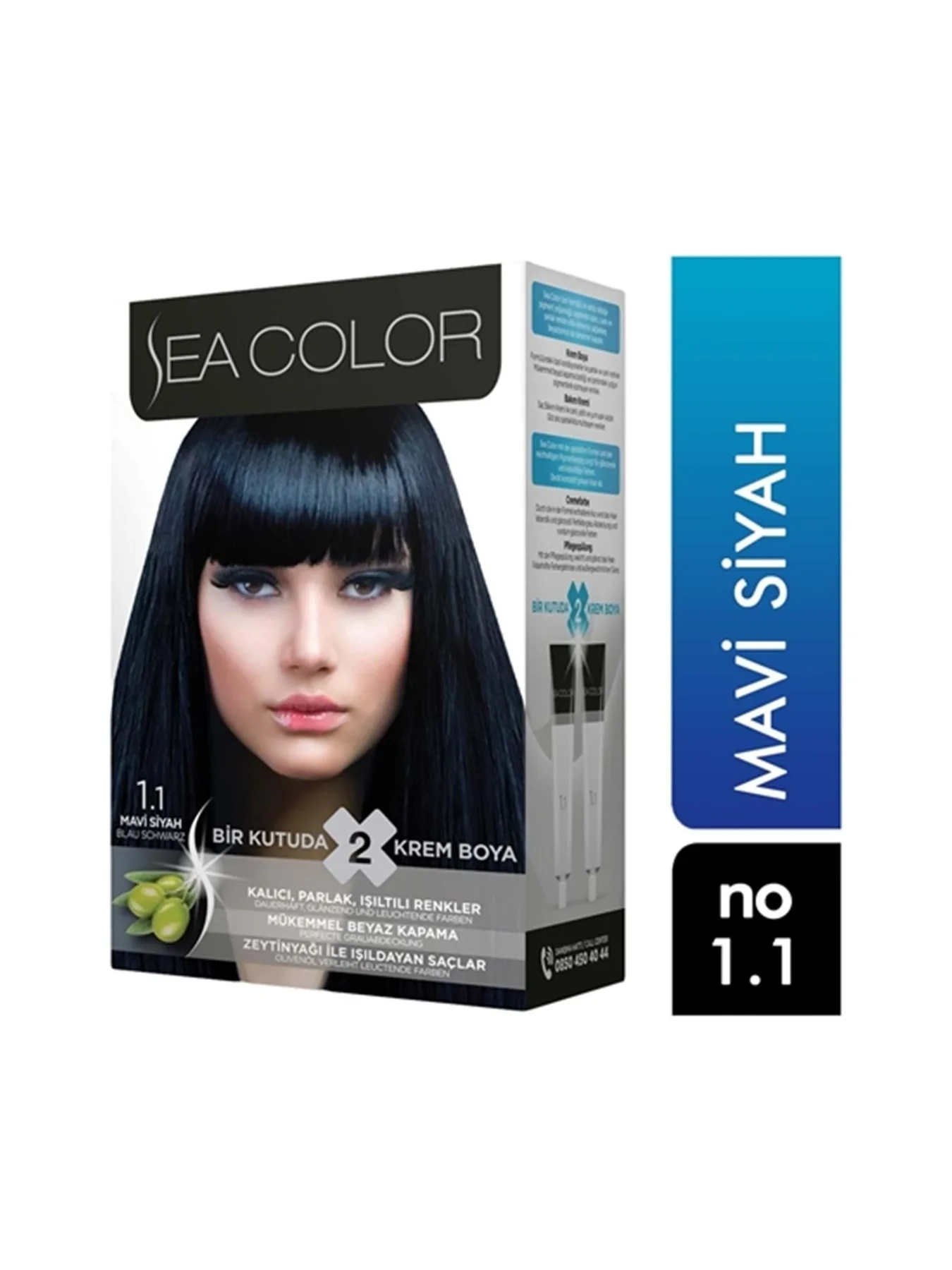 Sea Color Saç Boyası 1.1 Mavi Siyah 8698753382096