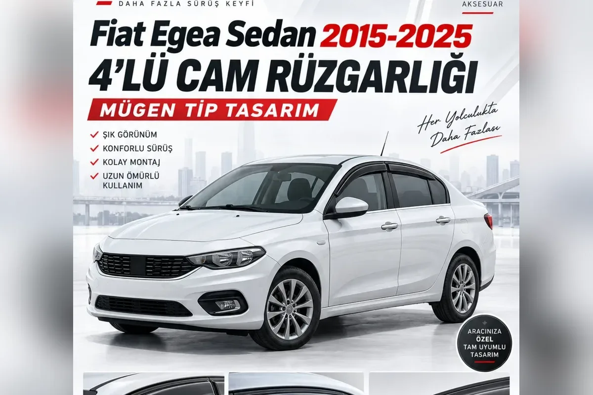 Fiat Egea cam rüzgarlığı takılı araç görünümü