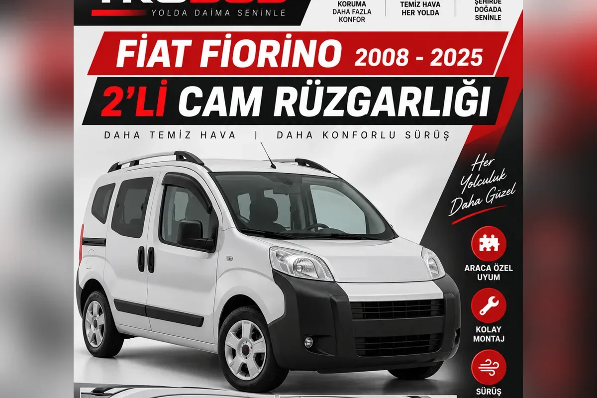 Fiat Fiorino cam rüzgarlığı takılı araç görünümü