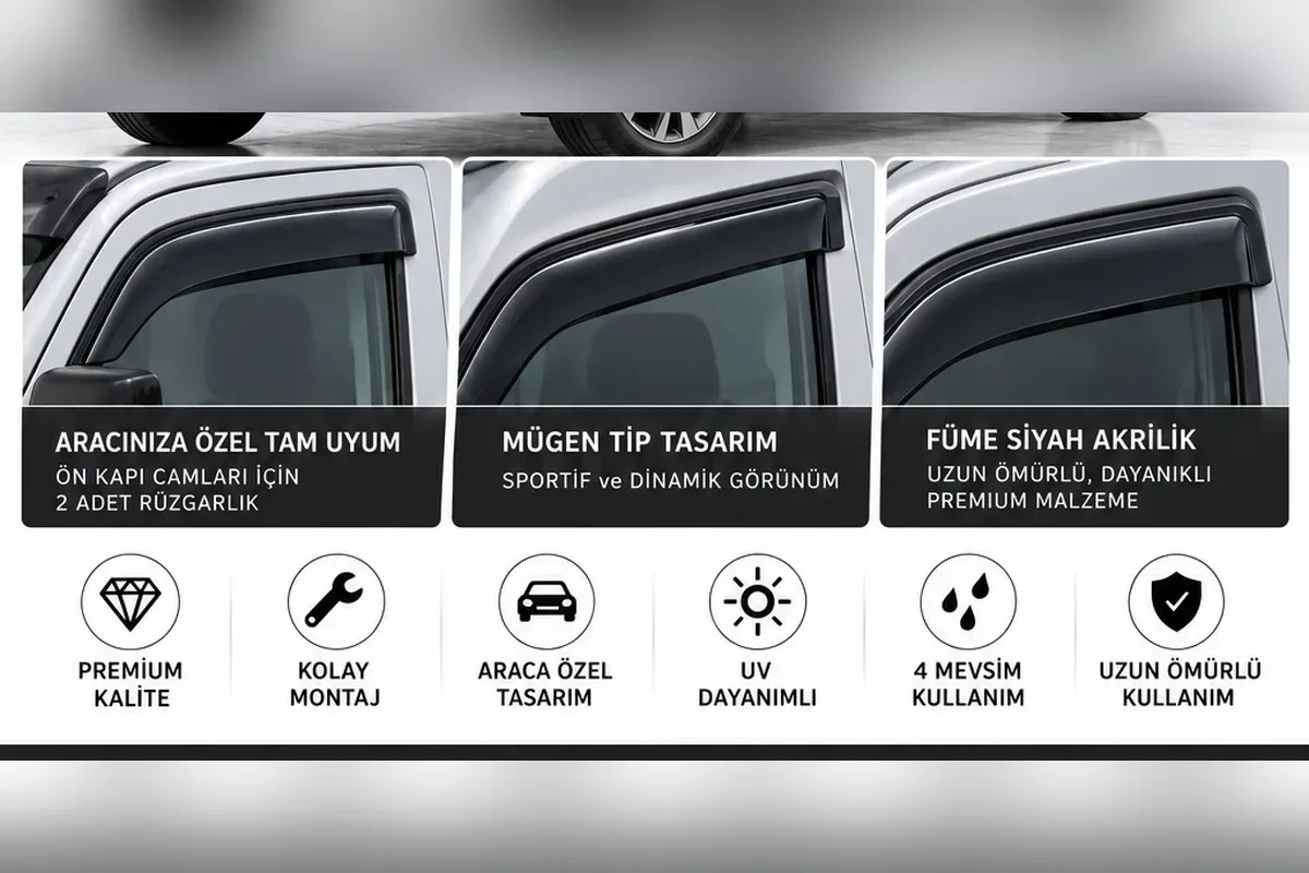 Ford Connect cam rüzgarlığı kapı camı yakın detay