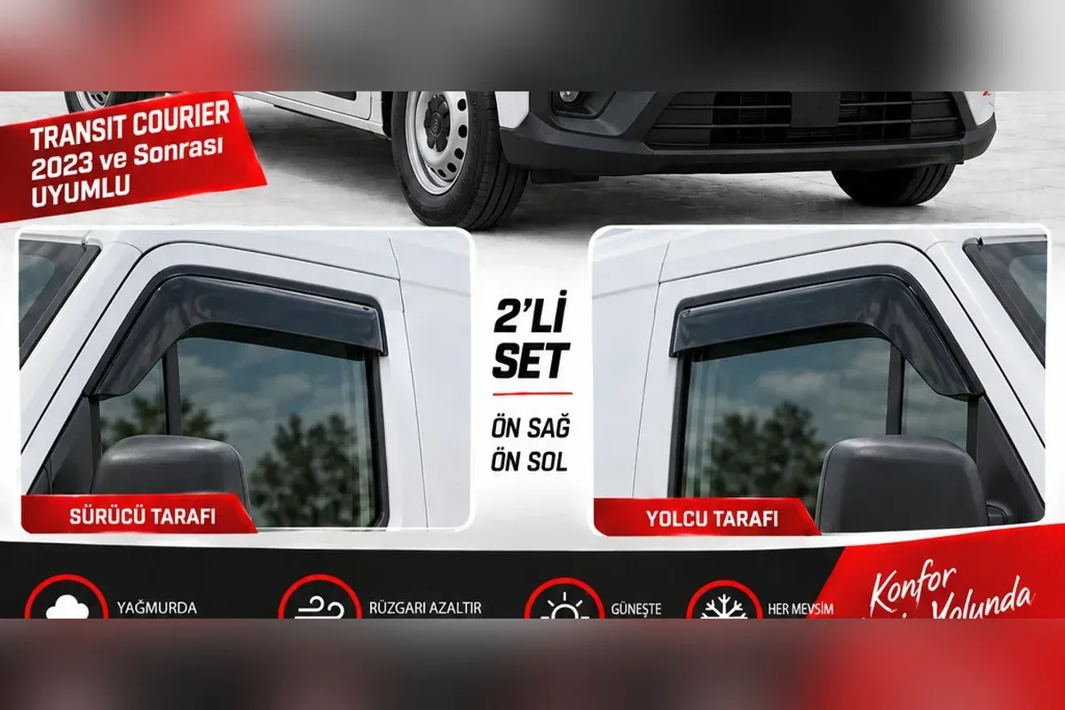 Ford Transit cam rüzgarlığı kapı camı yakın detay