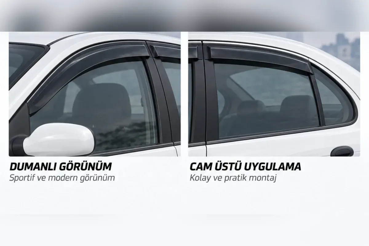 Renault Megane cam rüzgarlığı kapı camı yakın detay