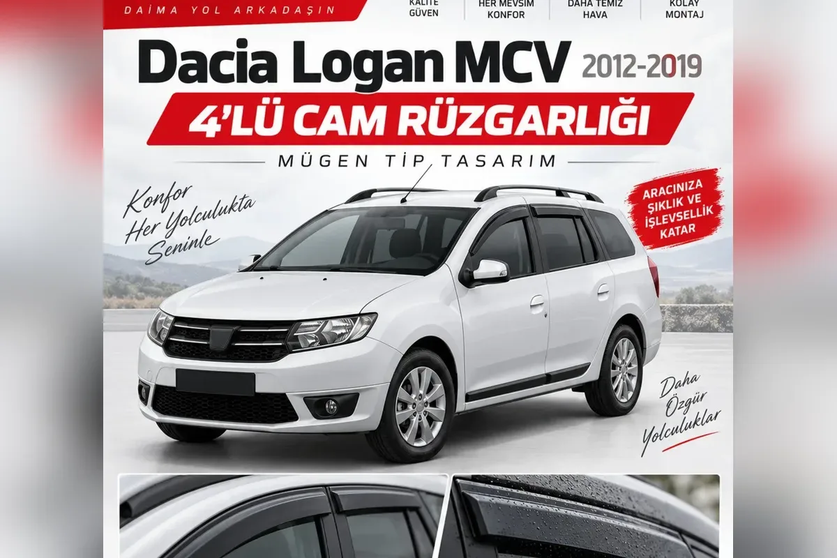 Dacia Logan cam rüzgarlığı takılı araç görünümü