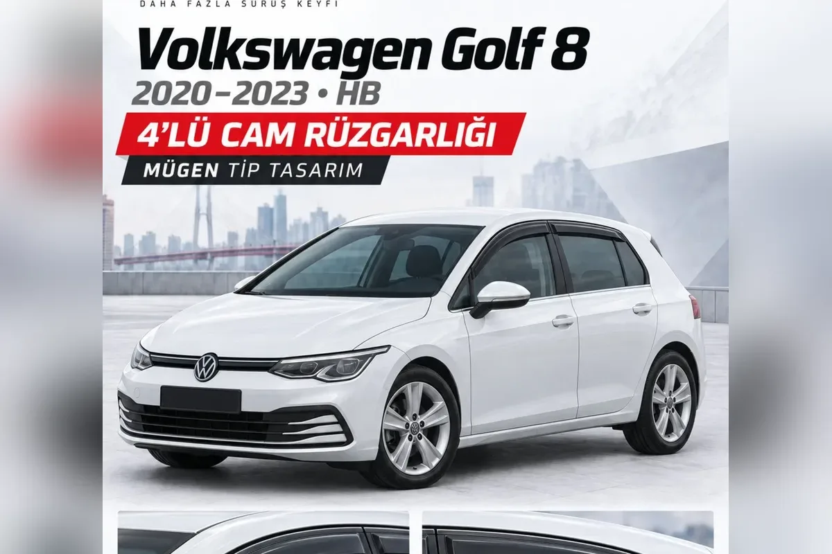 Volkswagen Golf cam rüzgarlığı takılı araç görünümü