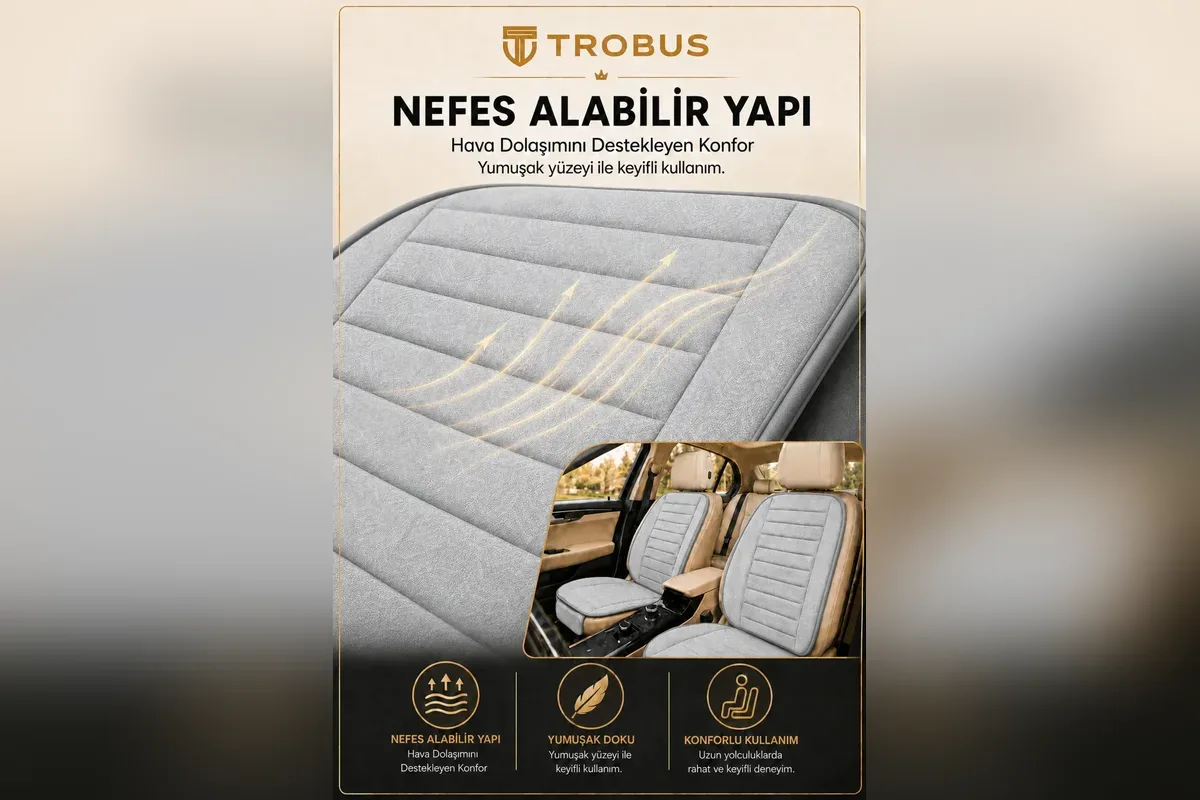 Nefes alabilen Soft Alcantara oto koltuk minderi yüzeyi