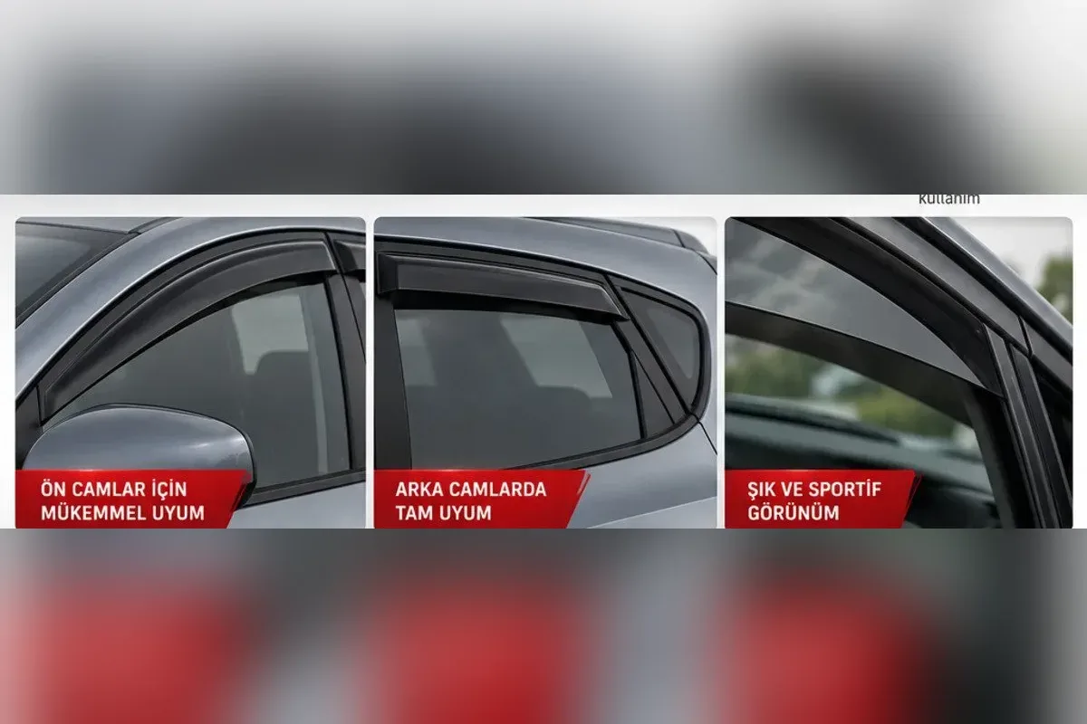 Hyundai i30 2007-2012 FD kasa için 4 parça cam rüzgarlığı, ön ve arka kapı camlarında yakın çekim