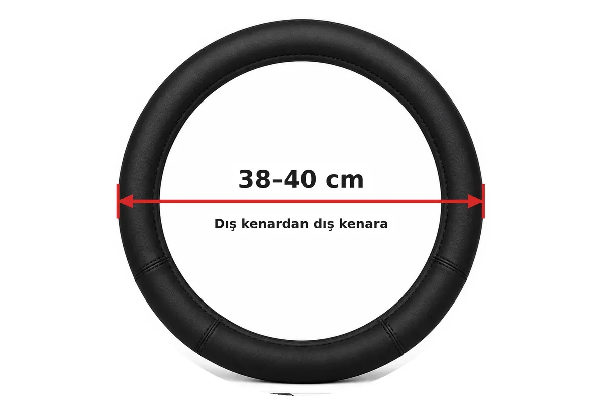 Direksiyon kılıfı çap ölçümü dış kenardan dış kenara 38-40 cm