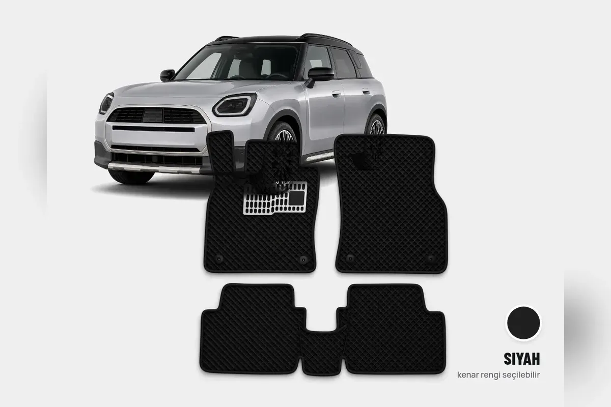 Mini Countryman U25 Hybrid 2024-2027 için EVA oto paspas tam set siyah