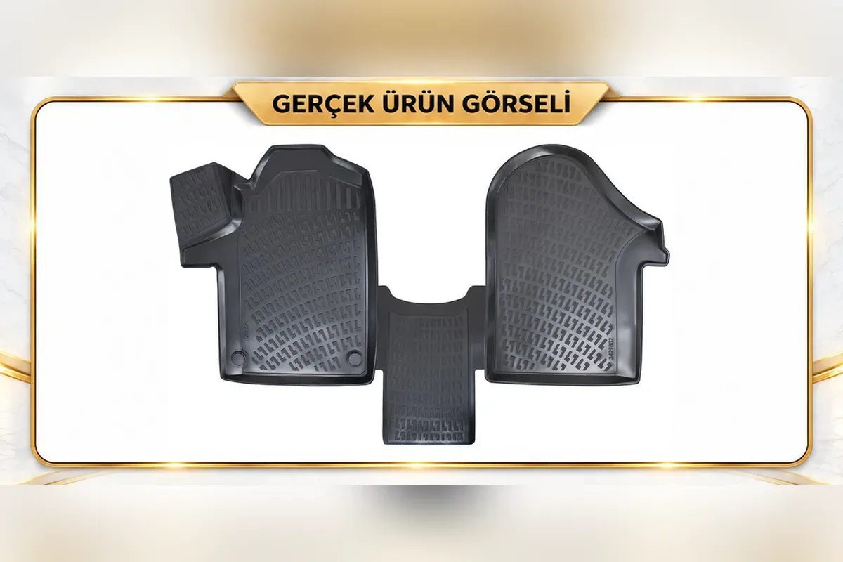 Mercedes Vito 2014 sonrası W447 için siyah 3D havuzlu paspas, sürücü ve yolcu parçaları
