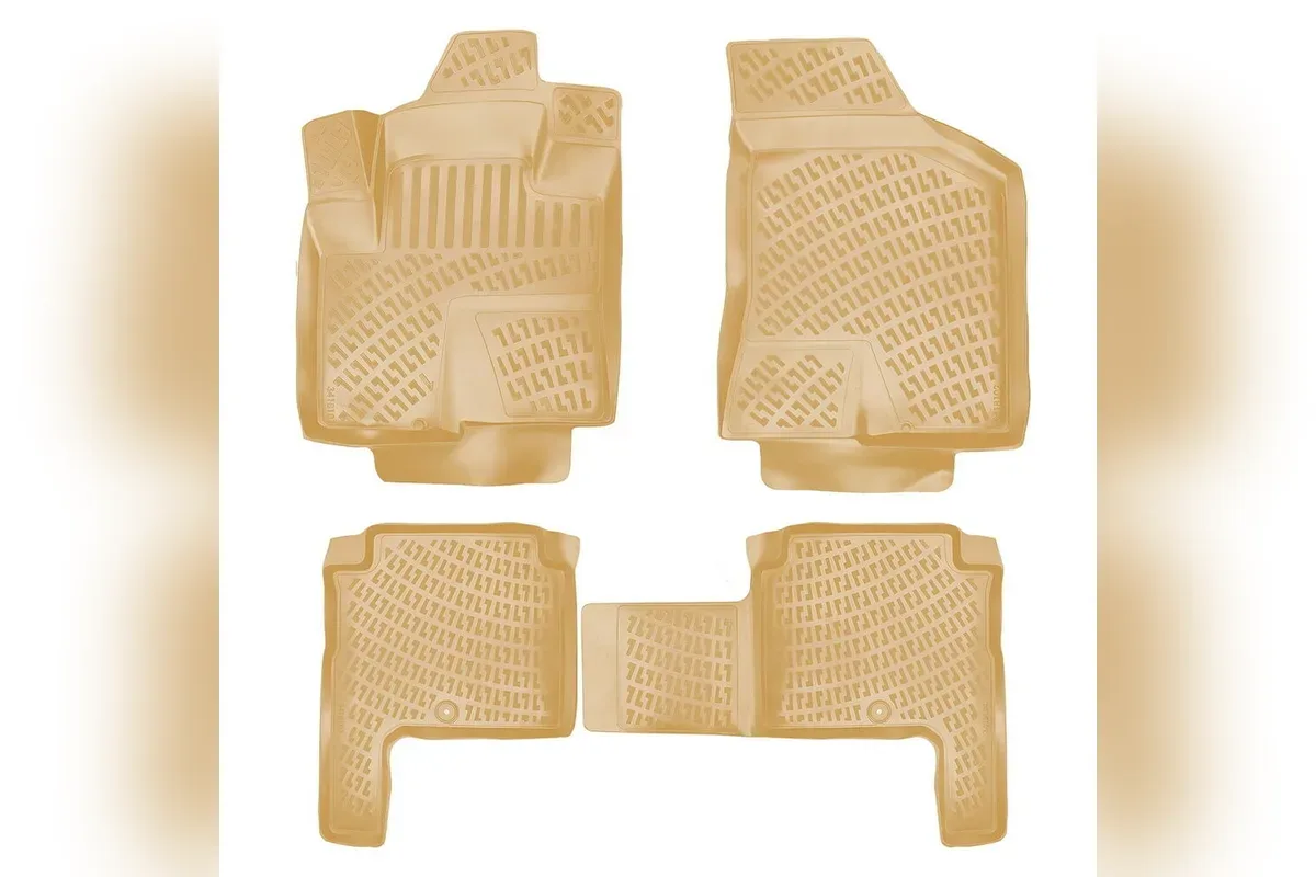 Hyundai Santa Fe 2006-2012 5-7 koltuklu araç için bej 3D havuzlu paspas