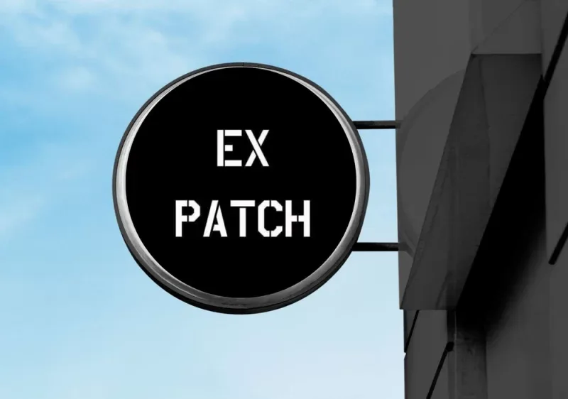 signboard mockup expatch logo