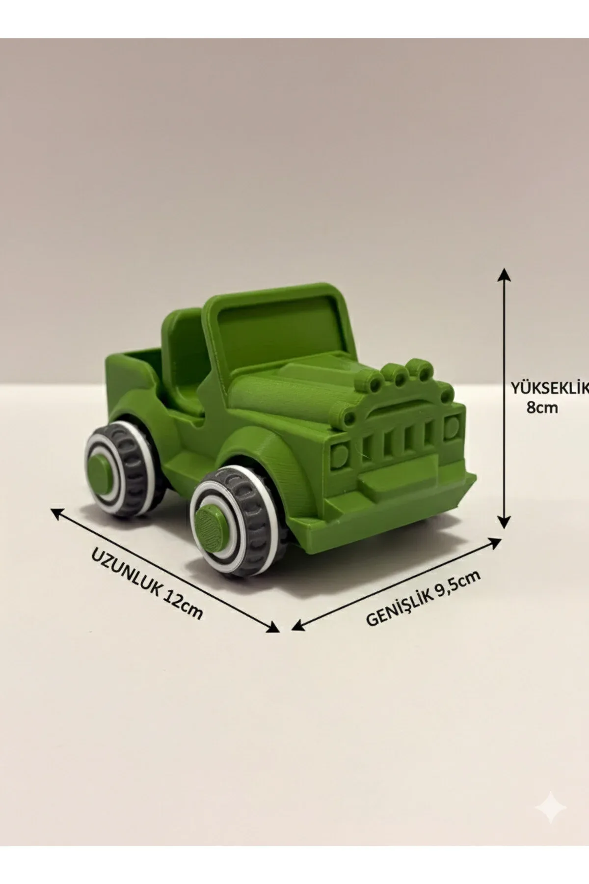 Hareketli Tekerlekli Safari Jeep - 12 cm Dayanıklı Oyuncak Araba