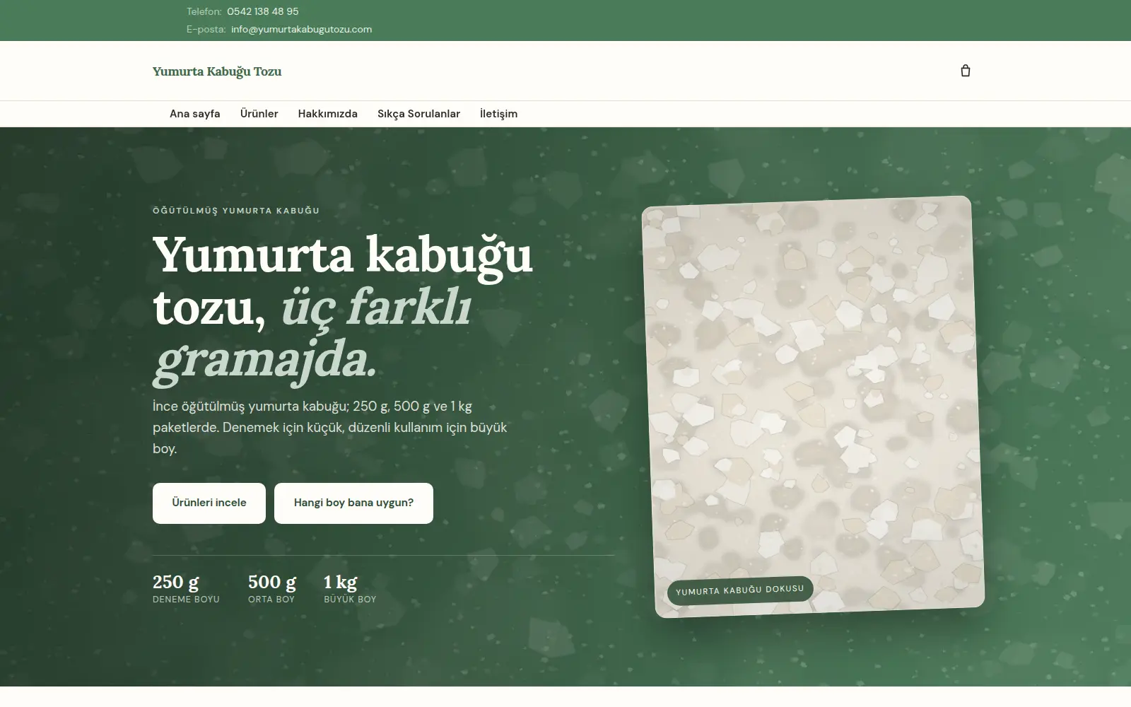 Yumurta Kabuğu Tozu mağaza ekran görüntüsü
