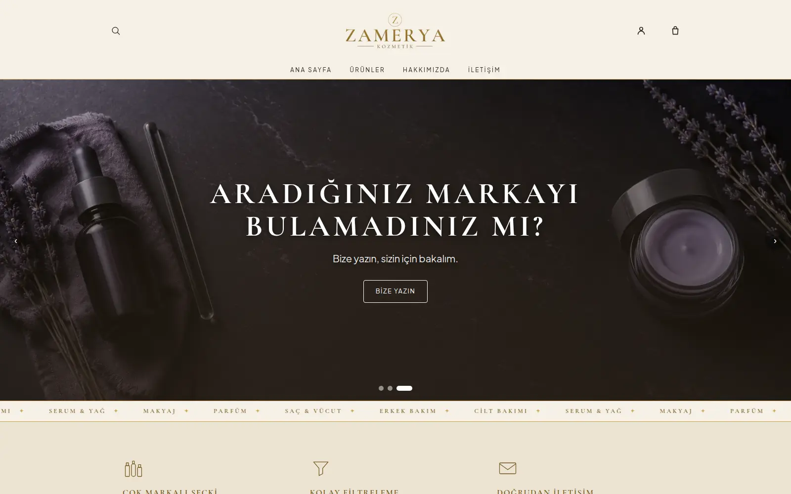 Zamerya Kozmetik mağaza ekran görüntüsü